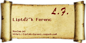 Lipták Ferenc névjegykártya