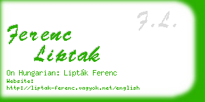 ferenc liptak business card